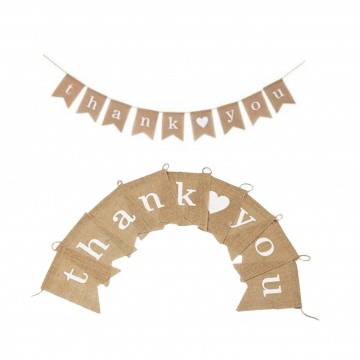 9 Pieces Burlap Banner for Thansgiving day